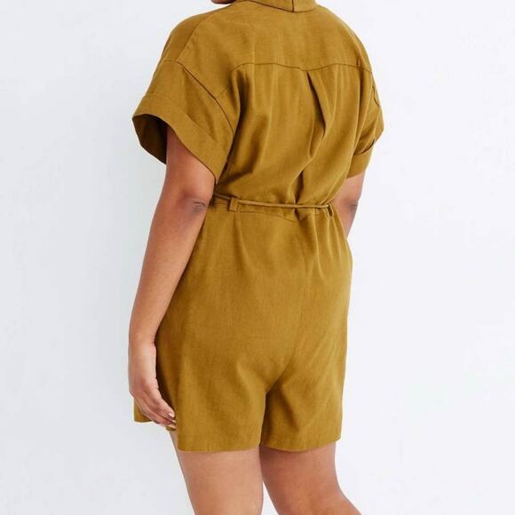 MADEWELL Belted Safari Romper pockets short cuffed sleeves 3197 - Picture 3 of 7